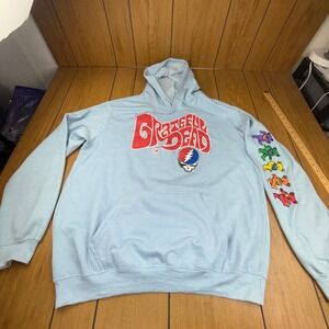 Liquid Blue Grateful Dead Hoodie Mens 2XL Blue Dancing Bears Steal Your Face